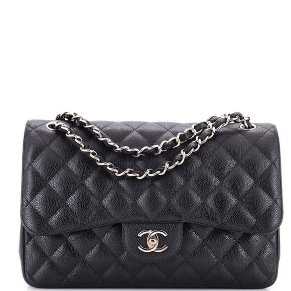 Chanel Jumbo Classic Double Flap Bag Quilted Caviar - Picture 1 of 6